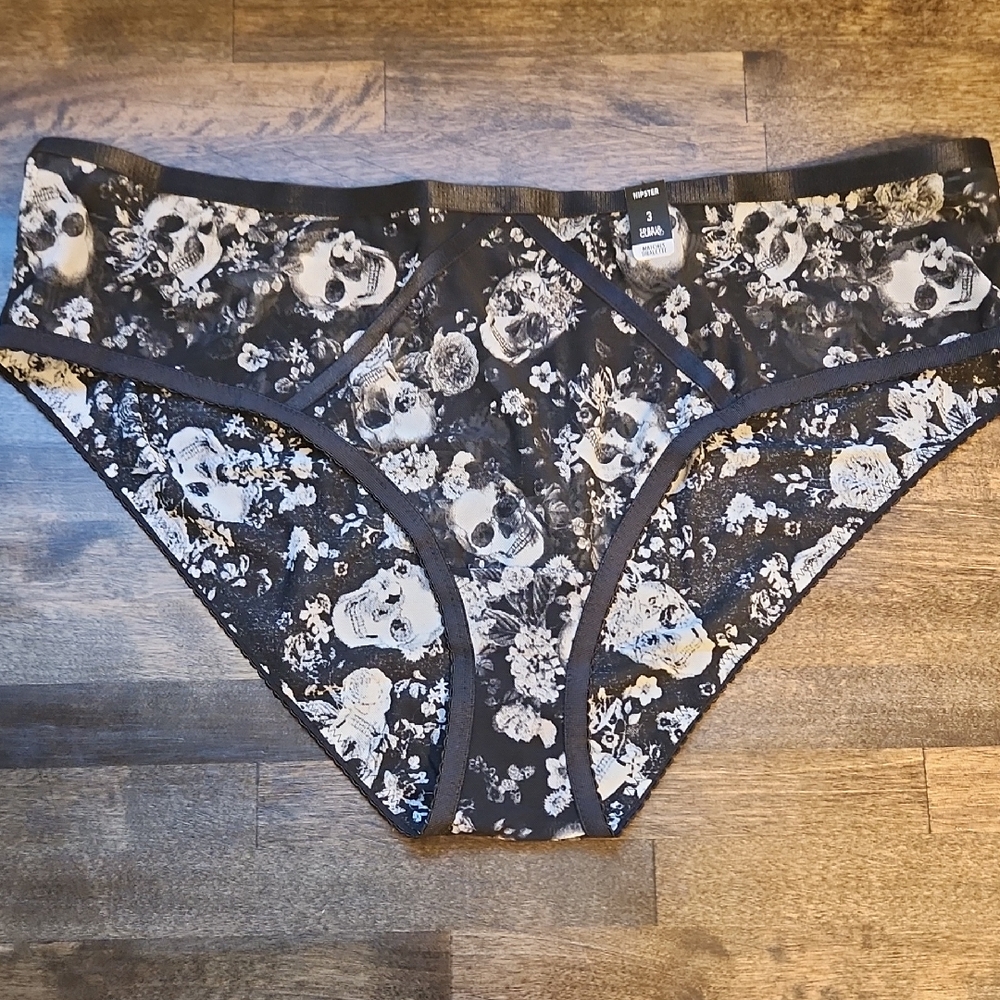 Floral Skull Print Women's Panties